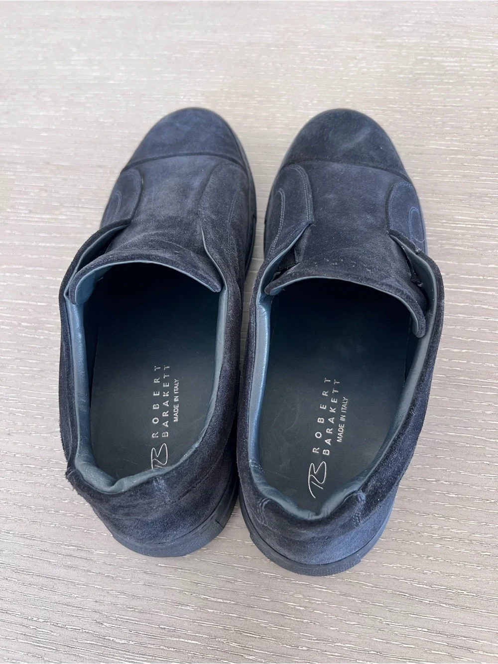 Robert Barakett Men's Slip-On Suede Loafers in Black